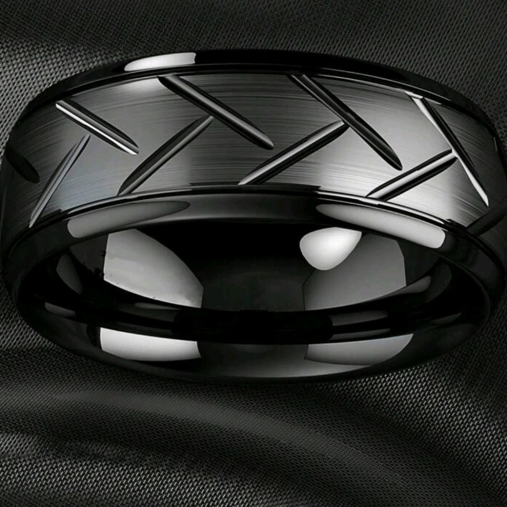 Men's Black Tungsten Carbide Ring